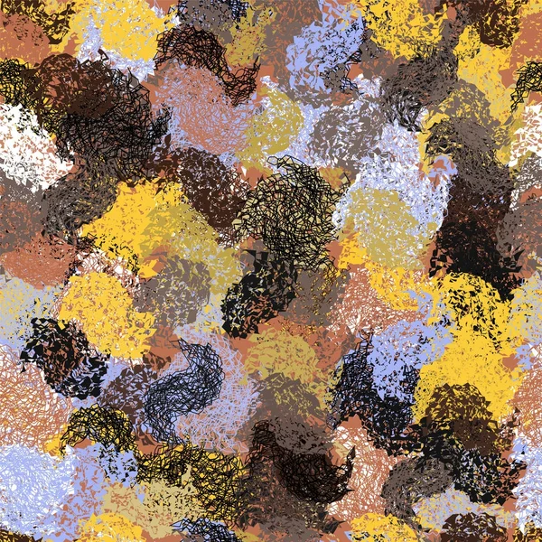 Modèle sans couture avec grunge rayé éléments chaotiques colorés — Image vectorielle