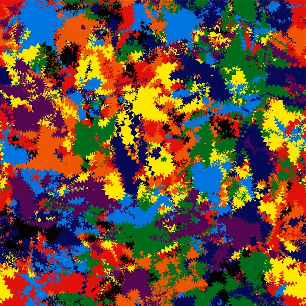 Vivid seamless pattern with grunge chaotic zigzag rainbow blots — Stock Photo, Image