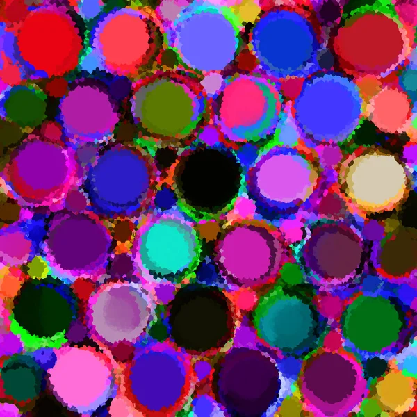 Vivid stain glass mosaic dackground with row of colorfull circles — Stockfoto