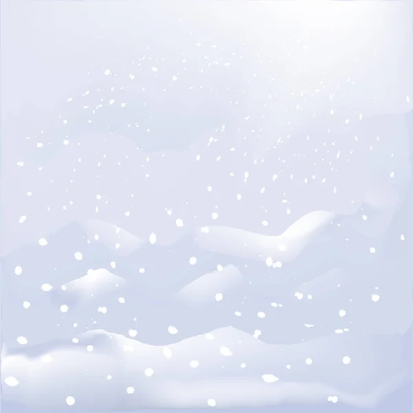 Abstract winter landscape with snow-cover mountains, snowfall — Stok Vektör
