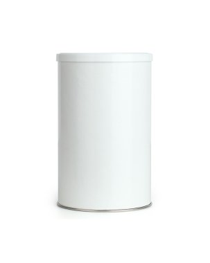 Beyaz yuvarlak teneke.