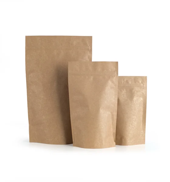 Three packages on white background. — Stock Photo, Image