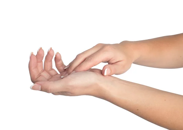 Woman hands isolated — Stock Photo, Image