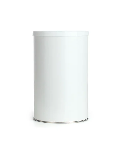 White round tin. Royalty Free Stock Images