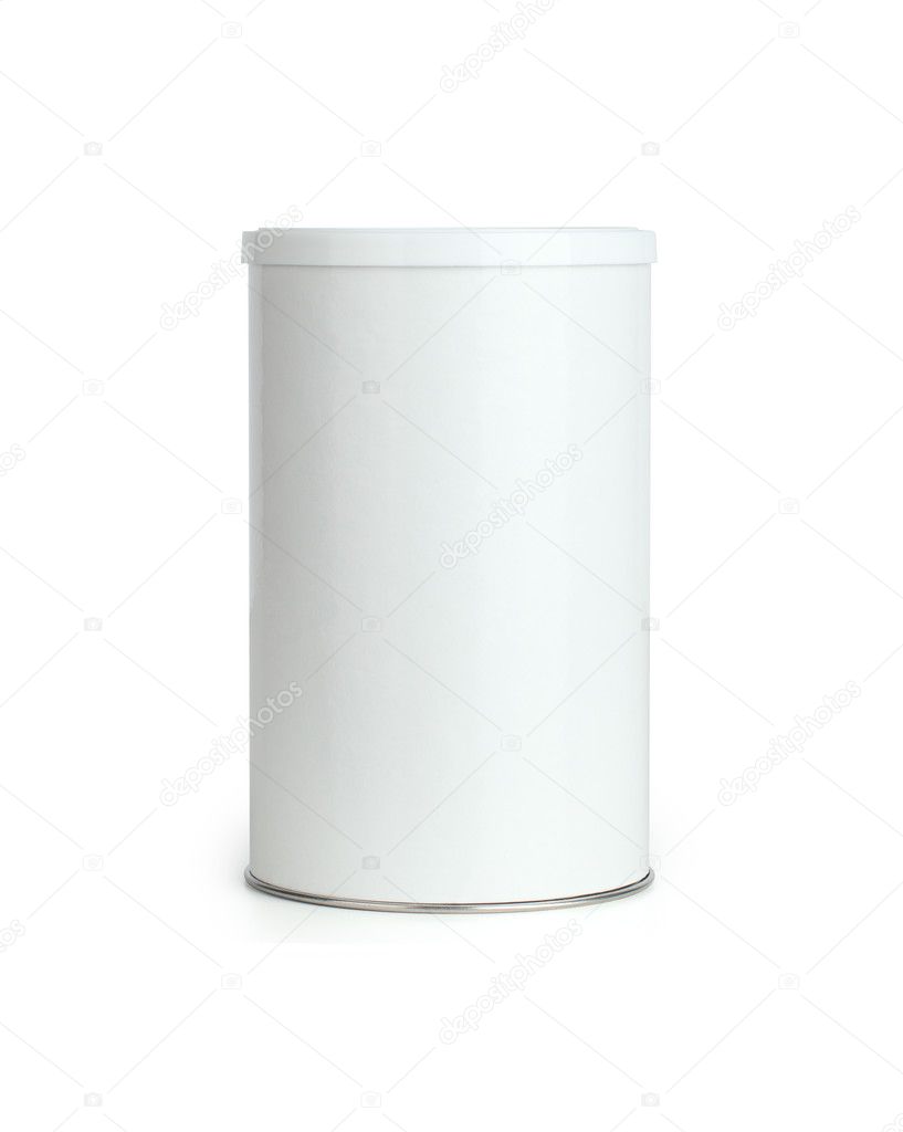 White round tin. Stock Photo by Madiz1 128341310
