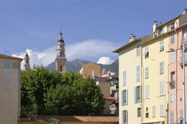 Binalar ve Barok Bazilikası Saint Archange Michel, Fransa, bölge Provence, bölümü Alpes Maritimes Menton