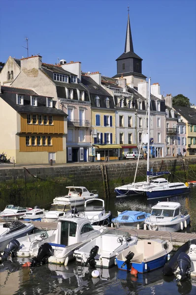 Port Palais Ville Principale Belle Ile Avec Cloche Clocher Église — Photo