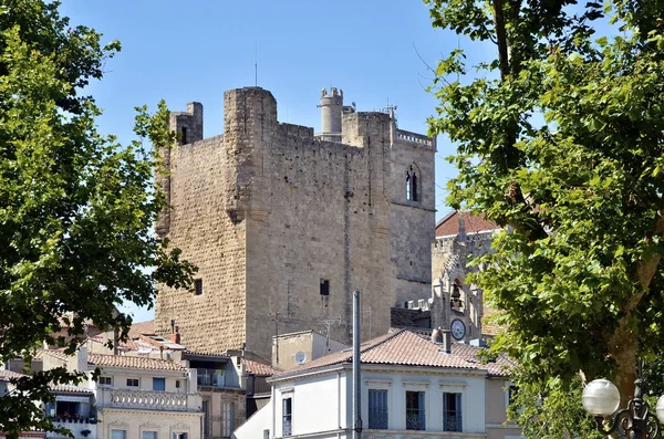 Torony Palais Des Archeveques Épületek Narbonne Aude Megye Régió Languedoc — Stock Fotó