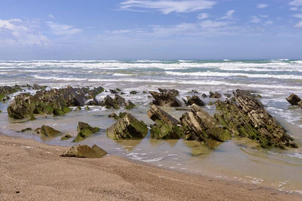 Felsige Küste Von Bidart Einer Gemeinde Département Pyrnes Atlantiques Südwesten — Stockfoto