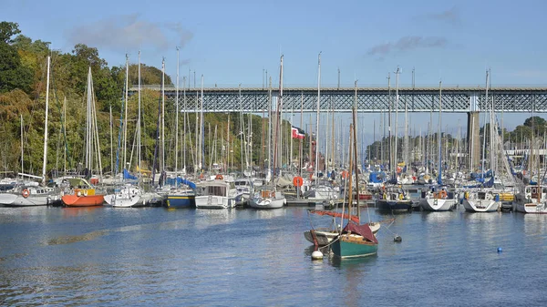 Port Rhu Bridge Douarnenez Commune Finistre Department Brittany North Western — Stock Photo, Image