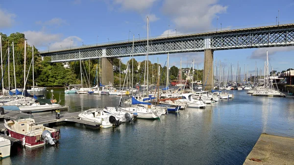 Puerto Rhu Puente Douarnenez Una Comuna Departamento Finistre Bretaña Noroeste — Foto de Stock