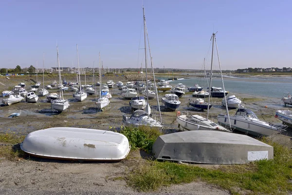 Hamn Vid Lågvatten Barneville Carteret Kommun Halvön Cotentin Departementet Manche — Stockfoto