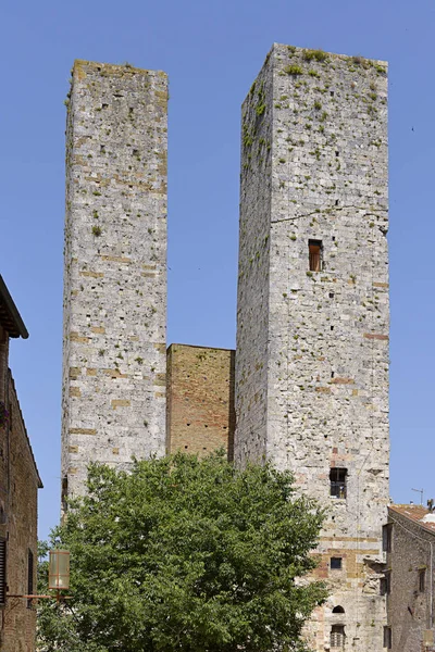 San Gimignano Muromgärdad Medeltida Bergsstad Provinsen Siena Toscana Norra Och — Stockfoto