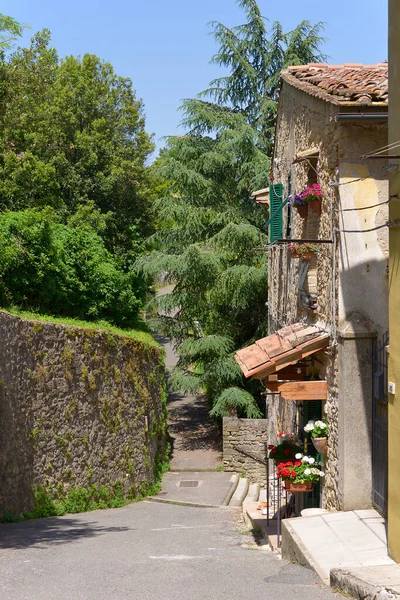 Τυπικό Δρομάκι Της Πόλης Volterra Ιταλικής Κοινότητας Που Βρίσκεται Στην — Φωτογραφία Αρχείου