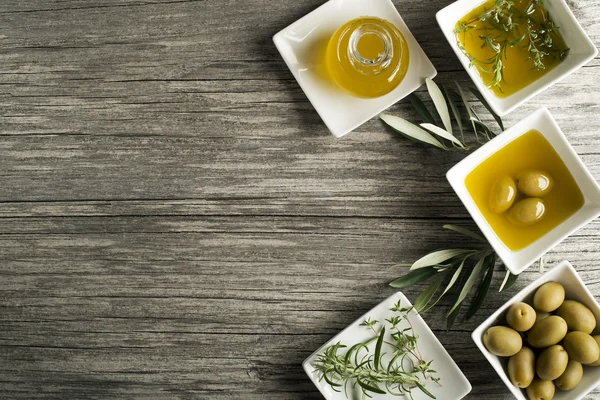 Přísady olivového oleje — Stock fotografie