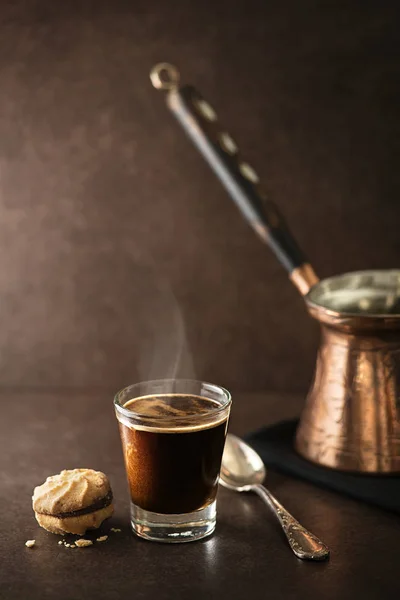 Kaffeespresso i glas — Stockfoto