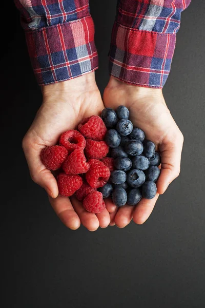 Berries in hands — Stock Photo, Image