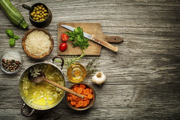 Ingredienti per cucinare il risotto — Foto Stock