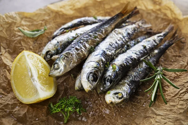 Grilled Sardines meal — Stock Photo, Image