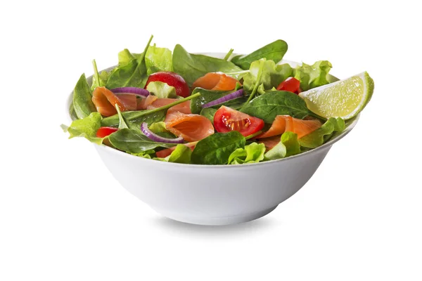 Lachssalat mit Salat — Stockfoto