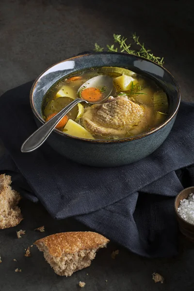 野菜と鶏スープ — ストック写真