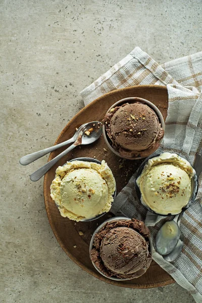 Glass vanilj och choklad — Stockfoto