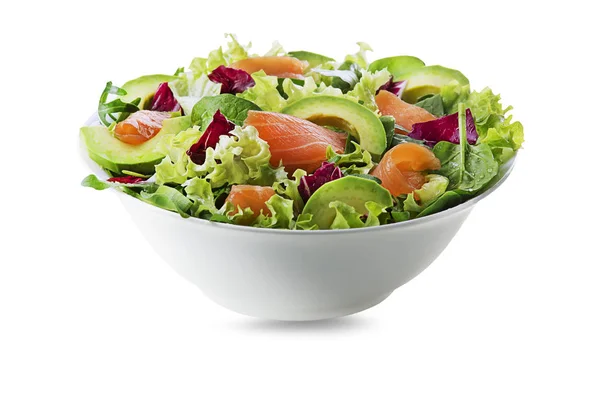 Sallad med rökt lax — Stockfoto