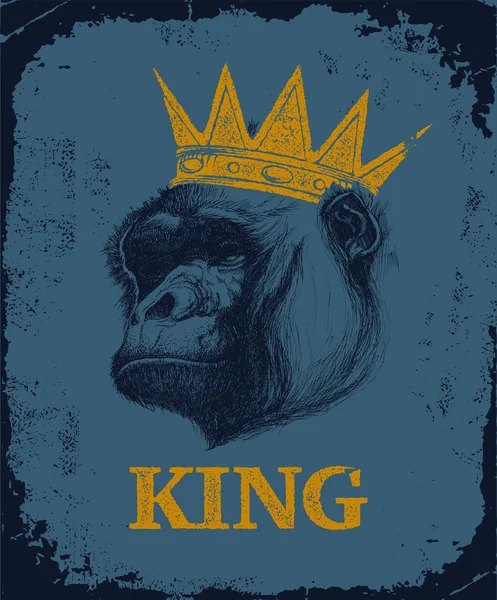 Twarz Monkey King napis — Wektor stockowy