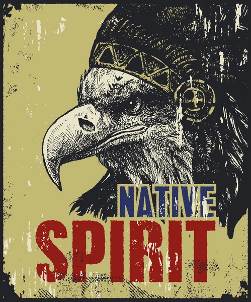 Native American poster — Stock Vector