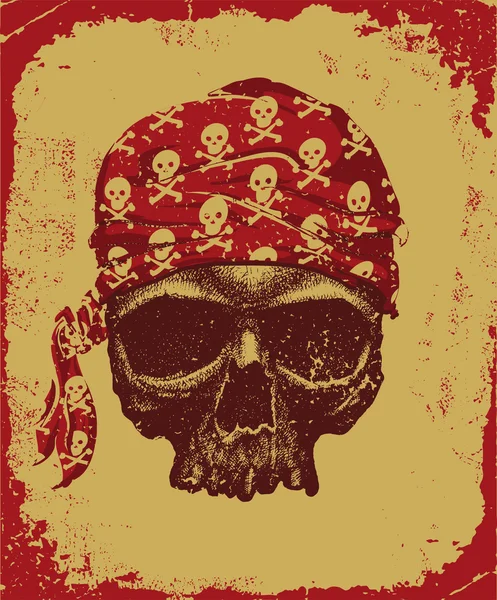 Crâne avec bandana — Image vectorielle