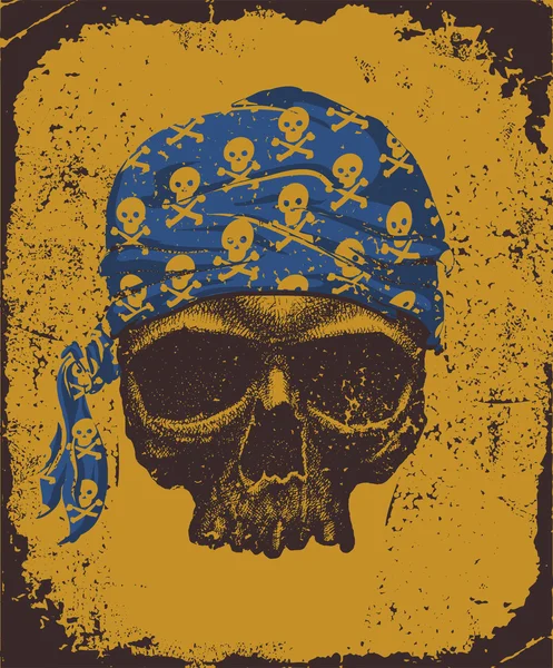 Crâne avec bandana — Image vectorielle