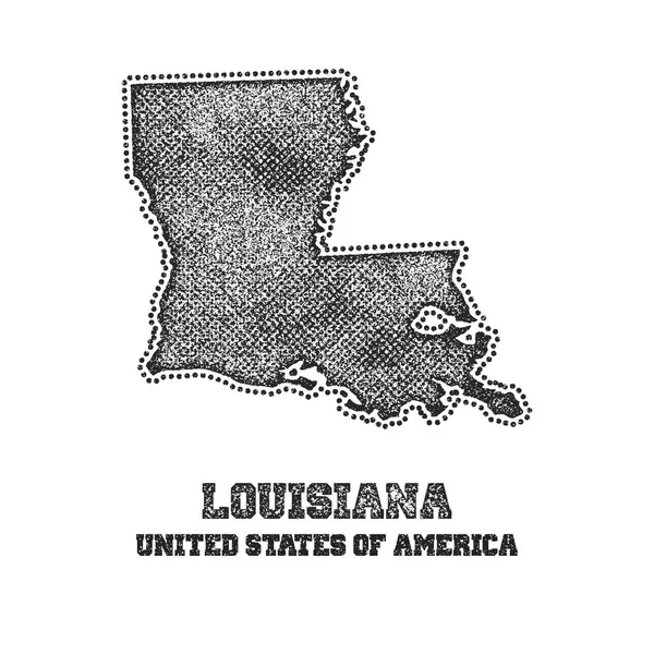 Címke: Louisiana Térkép. — Stock Vector