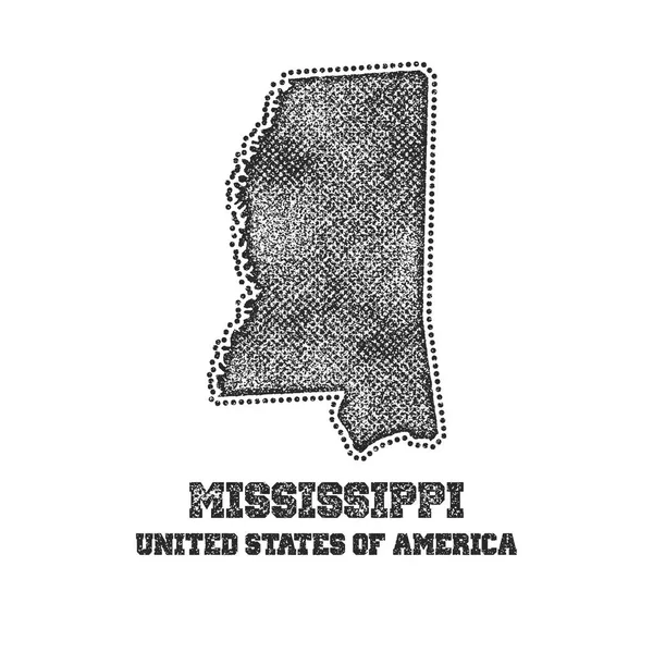 标签与密西西比州的地图. — 图库矢量图片
