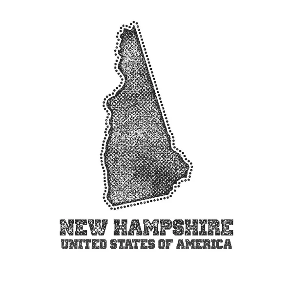 Ετικέτα με χάρτη του new hampshire. — Διανυσματικό Αρχείο