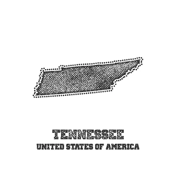 Метка с картой Теннеси . — стоковый вектор