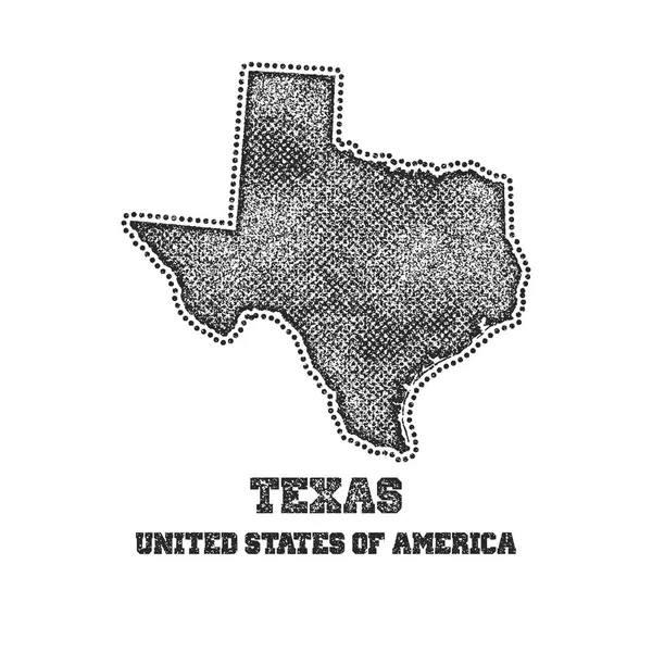 Label with map of texas. — Stock Vector