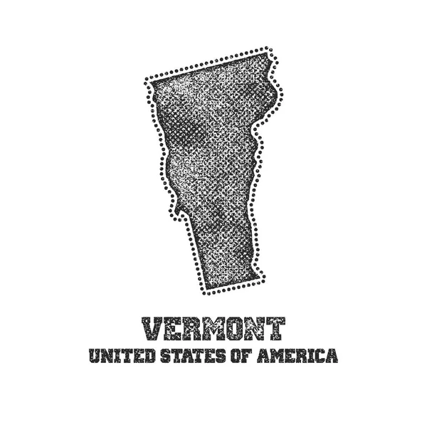 Метка с картой Вермонта . — стоковый вектор