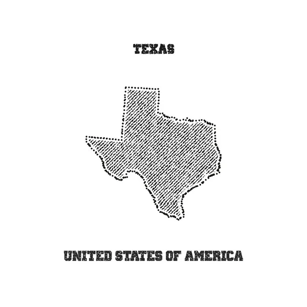 Etichetta con mappa del Texas . — Vettoriale Stock