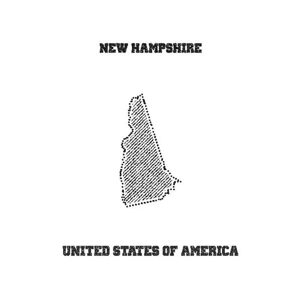Etikett mit Karte von New Hampshire. — Stockvektor