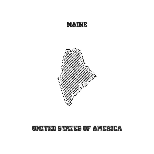Etikett mit Karte von Maine. — Stockvektor