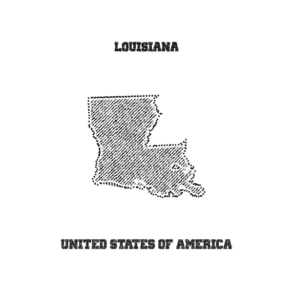 루이지애나의 지도와 라벨. — 스톡 벡터