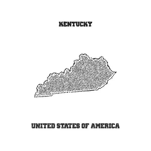 Etiqueta con mapa de kentucky . — Vector de stock