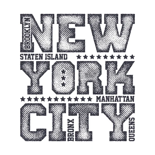 New York City Tipografia Grafica — Vettoriale Stock