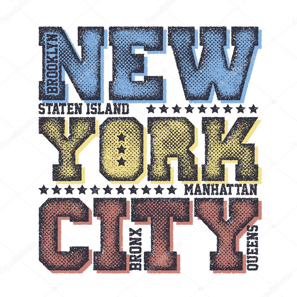 New York City Typography Graphics, T-shirt design. vector illustration