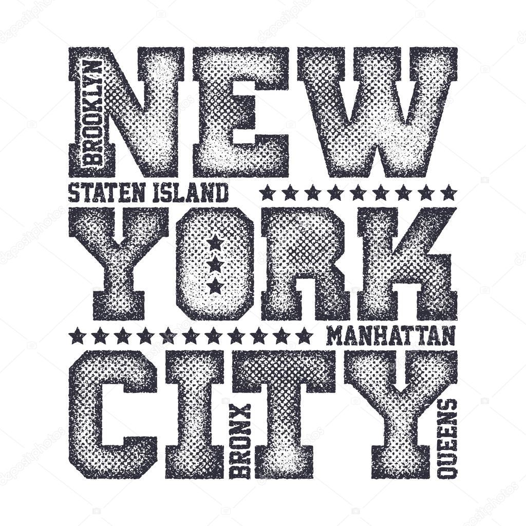 New York City Typography Graphics, T-shirt design. vector illustration