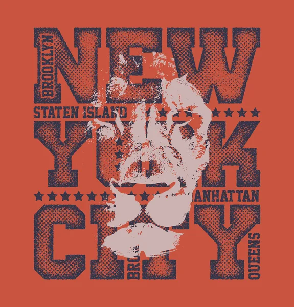 New York City Tipografia Grafica — Vettoriale Stock