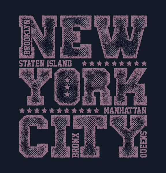 New York City Tipografia Grafica — Vettoriale Stock
