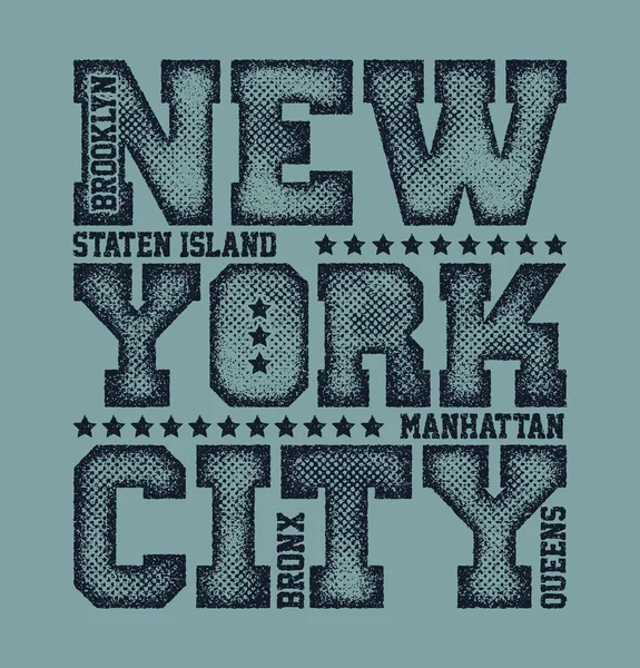 New York City Tipografia Grafica — Vettoriale Stock