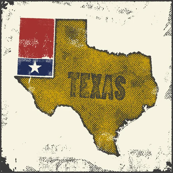 Etichetta con mappa del Texas . — Vettoriale Stock