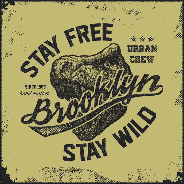 Brooklyn Vintage Typografia t-shirt grafiki — Wektor stockowy